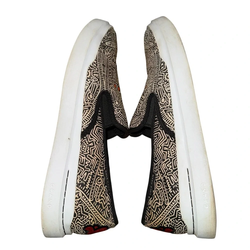 Cole Haan X Keith Haring GrandPro Rally Mens 13 Pre-Owned Slip On Sneakers Black